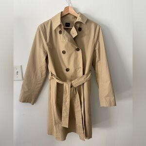 J. Crew Double-Breasted Tan Trench Coat with Belt